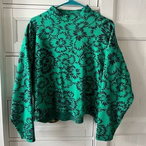 Mock Neck floral detailed sweater